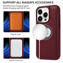 Carica l'immagine nel visualizzatore di Gallery, Casekis Cardholder Case with Wrist Strap,Compatible with MagSafe,Zipper Pocket,Red Wine
