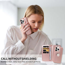 画像をギャラリービューアに読み込む, Casekis Cardholder Case with Wrist Strap,Compatible with MagSafe,Zipper Pocket,Rose Gold
