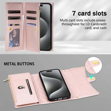 Carica l'immagine nel visualizzatore di Gallery, Casekis 7-Slot Foldable Crossbody Wallet Phone Case Rose Gold
