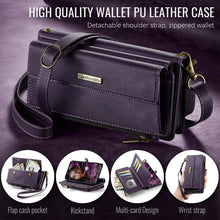 Charger l'image dans la galerie, Casekis Crossbody Leather Wallet RFID Phone Case Purple
