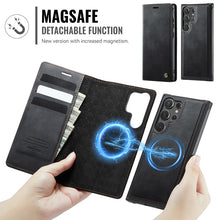 Charger l'image dans la galerie, Casekis Leather Magnetic Flip Detachable Wallet Phone Case Black
