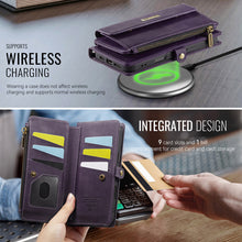 Charger l'image dans la galerie, Casekis Crossbody Leather Wallet RFID Phone Case Purple
