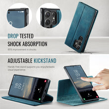 Lade das Bild in den Galerie-Viewer, Casekis Leather Magnetic Flip Detachable Wallet Phone Case Blue Green
