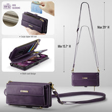 Charger l'image dans la galerie, Casekis Crossbody Leather Wallet RFID Phone Case Purple
