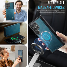 Lade das Bild in den Galerie-Viewer, Casekis Leather Magnetic Flip Detachable Wallet Phone Case Blue Green
