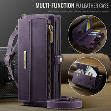 Charger l'image dans la galerie, Casekis Crossbody Leather Wallet RFID Phone Case Purple
