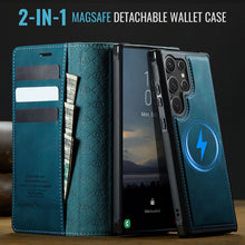 Lade das Bild in den Galerie-Viewer, Casekis Leather Magnetic Flip Detachable Wallet Phone Case Blue Green
