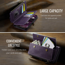Charger l'image dans la galerie, Casekis Crossbody Leather Wallet RFID Phone Case Purple
