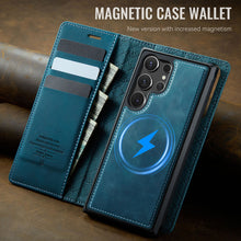 Lade das Bild in den Galerie-Viewer, Casekis Leather Magnetic Flip Detachable Wallet Phone Case Blue Green
