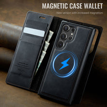 Charger l'image dans la galerie, Casekis Leather Magnetic Flip Detachable Wallet Phone Case Black
