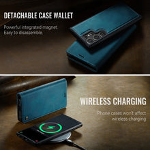 Lade das Bild in den Galerie-Viewer, Casekis Leather Magnetic Flip Detachable Wallet Phone Case Blue Green
