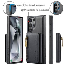 Load image into Gallery viewer, Casekis RFID Magnetic Detachable Leather Wallet Phone Case Black
