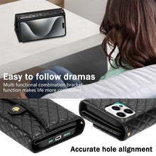 Load image into Gallery viewer, Casekis 7-Slot Foldable Crossbody Wallet Phone Case Black
