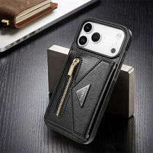 Carregar imagem no visualizador da galeria, Casekis Crossbody Strap Leather Magnetic Wallet Phone Case Black
