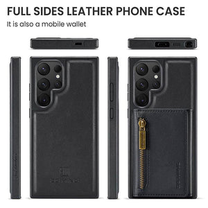 Casekis RFID Magnetic Detachable Leather Wallet Phone Case Black