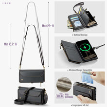 Charger l'image dans la galerie, Casekis Cardholer Zipper Wallet Crossbody Phone Case Black
