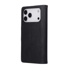 Load image into Gallery viewer, Casekis Studded Zip Leather Wallet Wristlet Phone Case Black
