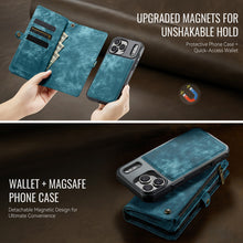 Load image into Gallery viewer, Casekis Wrist Strap Zipper Wallet Phone Case Blue
