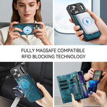 Load image into Gallery viewer, Casekis Wrist Strap Zipper Wallet Phone Case Blue

