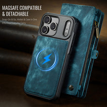 Load image into Gallery viewer, Casekis Wrist Strap Zipper Wallet Phone Case Blue
