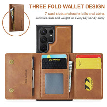 Load image into Gallery viewer, Casekis RFID Magnetic Detachable Leather Wallet Phone Case Brown
