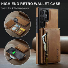 Load image into Gallery viewer, Casekis RFID Magnetic Detachable Leather Wallet Phone Case Brown
