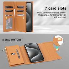 Carregar imagem no visualizador da galeria, Casekis 7-Slot Foldable Crossbody Wallet Phone Case Brown
