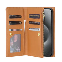 Carregar imagem no visualizador da galeria, Casekis 7-Slot Foldable Crossbody Wallet Phone Case Brown
