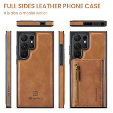 Load image into Gallery viewer, Casekis RFID Magnetic Detachable Leather Wallet Phone Case Brown
