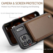 Lade das Bild in den Galerie-Viewer, Casekis RFID Cardholder Wallet Phone Case Brown
