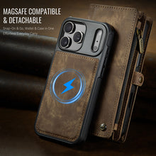 Load image into Gallery viewer, Casekis Wrist Strap Zipper Wallet Phone Case Brown
