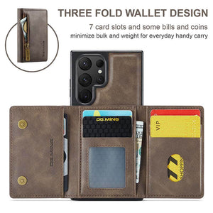 Casekis RFID Magnetic Detachable Leather Wallet Phone Case Coffee