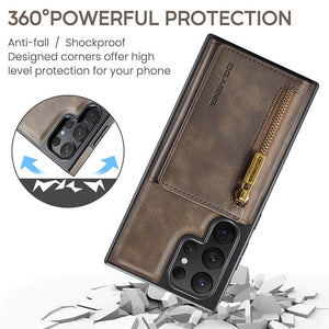 Casekis RFID Magnetic Detachable Leather Wallet Phone Case Coffee