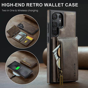 Casekis RFID Magnetic Detachable Leather Wallet Phone Case Coffee