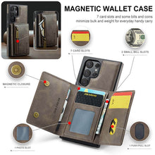 Load image into Gallery viewer, Casekis RFID Magnetic Detachable Leather Wallet Phone Case Coffee
