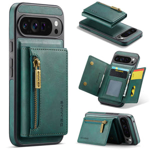 Casekis RFID Magnetic Detachable Leather Wallet Phone Case Green