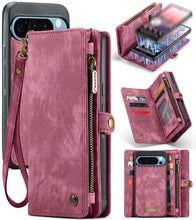 Load image into Gallery viewer, Casekis Wrist Strap Zipper Wallet Phone Case Red
