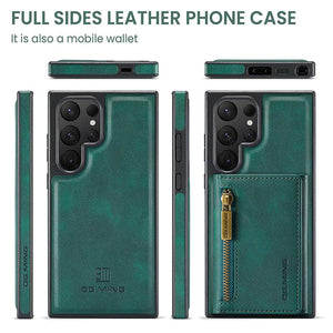 Casekis RFID Magnetic Detachable Leather Wallet Phone Case Green