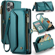 Carregar imagem no visualizador da galeria, Casekis Cardholer Zipper Wallet Crossbody Phone Case Green
