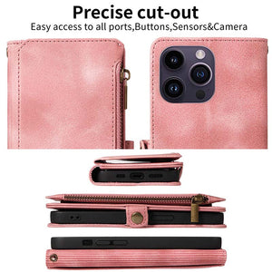 Casekis Zipper RFID Wallet Phone Case Pink