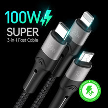 Görseli Galeri görüntüleyiciye yükleyin, Casekis 100W 3 in 1 Charging Cable
