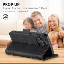 Load image into Gallery viewer, Casekis Leather Wallet Phone Case compatible with MagSafe Black
