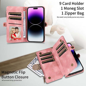 Casekis Zipper RFID Wallet Phone Case Pink