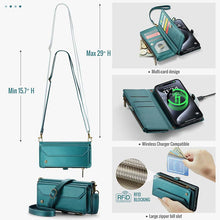 Carregar imagem no visualizador da galeria, Casekis Cardholer Zipper Wallet Crossbody Phone Case Green
