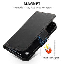 Load image into Gallery viewer, Casekis Leather Wallet Phone Case compatible with MagSafe Black
