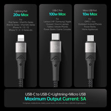 Görseli Galeri görüntüleyiciye yükleyin, Casekis 100W 3 in 1 Charging Cable
