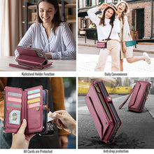 Load image into Gallery viewer, Casekis Cardholer Zipper Wallet Crossbody Phone Case Red
