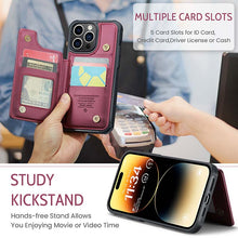 Görseli Galeri görüntüleyiciye yükleyin, Casekis RFID Cardholder Wallet Phone Case Red Wine
