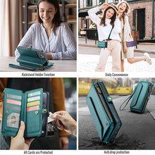 Carregar imagem no visualizador da galeria, Casekis Cardholer Zipper Wallet Crossbody Phone Case Green
