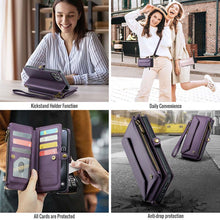 Load image into Gallery viewer, Casekis Cardholer Zipper Wallet Crossbody Phone Case Purple
